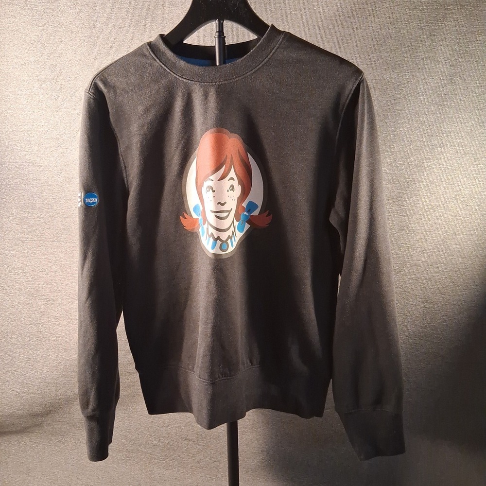 Barco Wendy's NCAA Graphic Sweatshirt Size S Gray Official Hamburger Crewneck